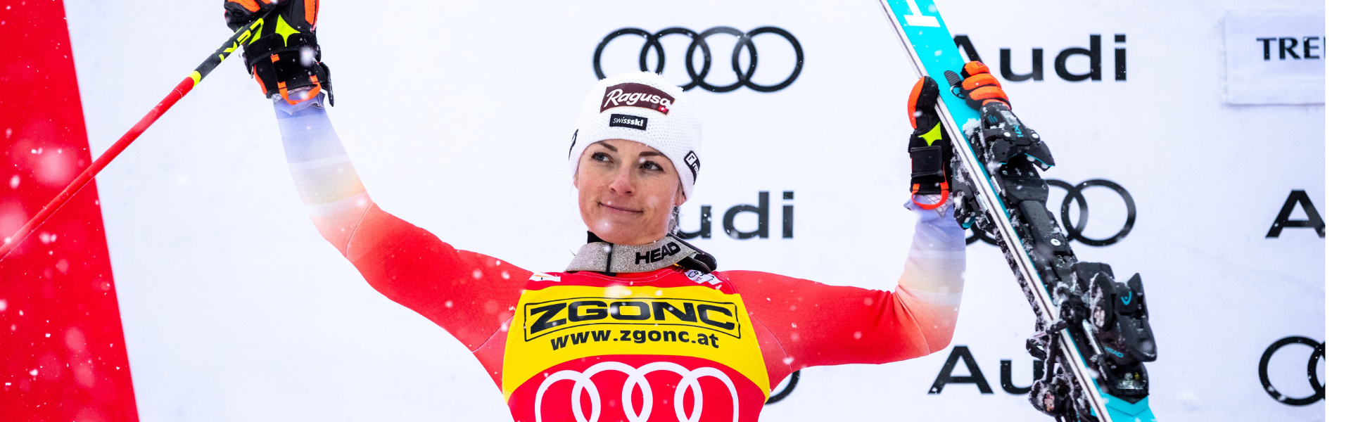 Lara Gut-Behrami returns to Europe with the red jersey in the Giant Slalom