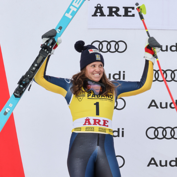 Sara Hector & Lara Gut-Behrami podium in the Giant Slalom 