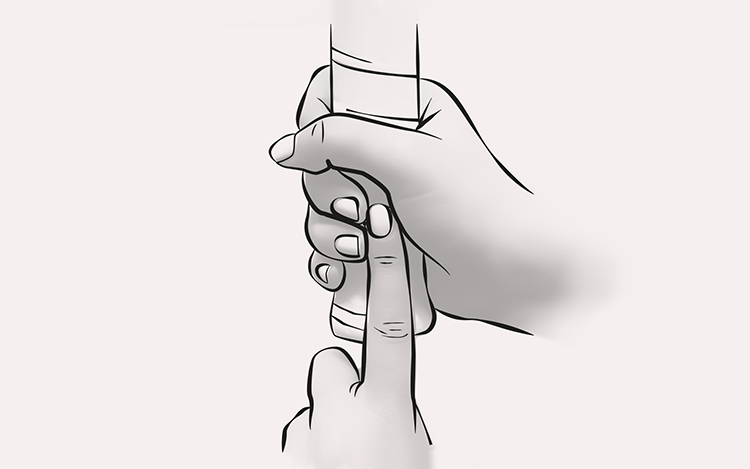 Grips Sizing with a finger